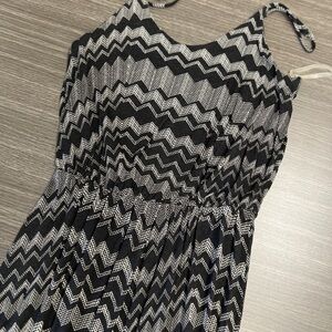 LUSH Maxi Dress Gray Print Viscose Jersey Fabric